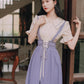 Short Sleeve Lace Up Suspender Skirt Set (3 Colors)