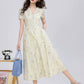 Dried Flowers Midi Shirt Dress (Cream)