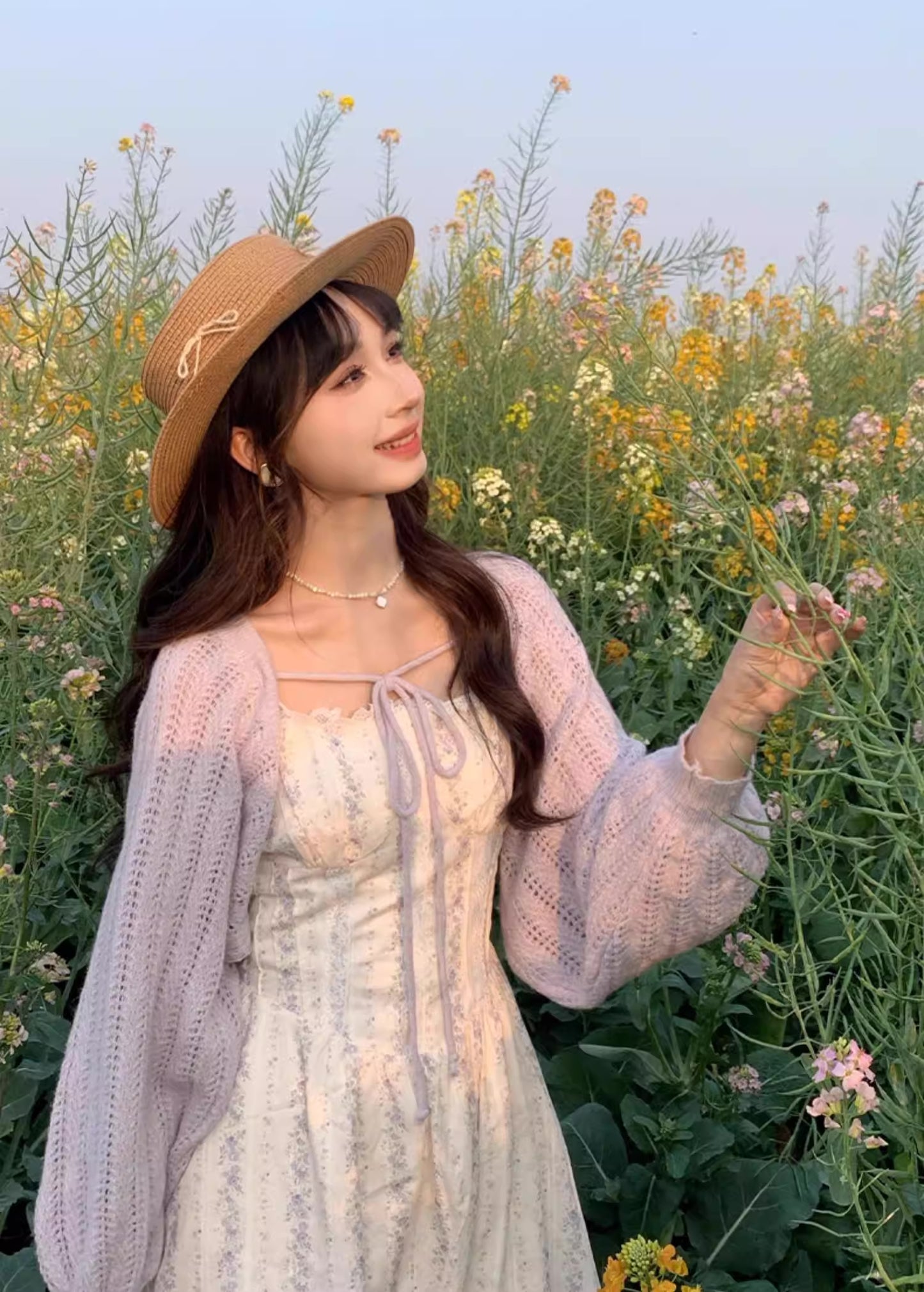 Ditsy Floral Stripe Cami Dress & Sweater (2 Colors)