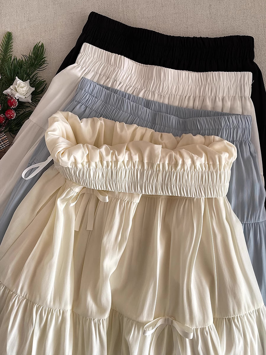 Tiered Bows Midi Skirt (5 Colors)