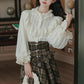 Ornate Lace Puff Sleeve Blouse (Cream)
