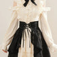 Medieval Punk Mini Dress & Corset Belt (Cream/Black)