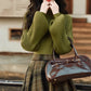 Willow Plaid Sweater & Skirt Set (Green)