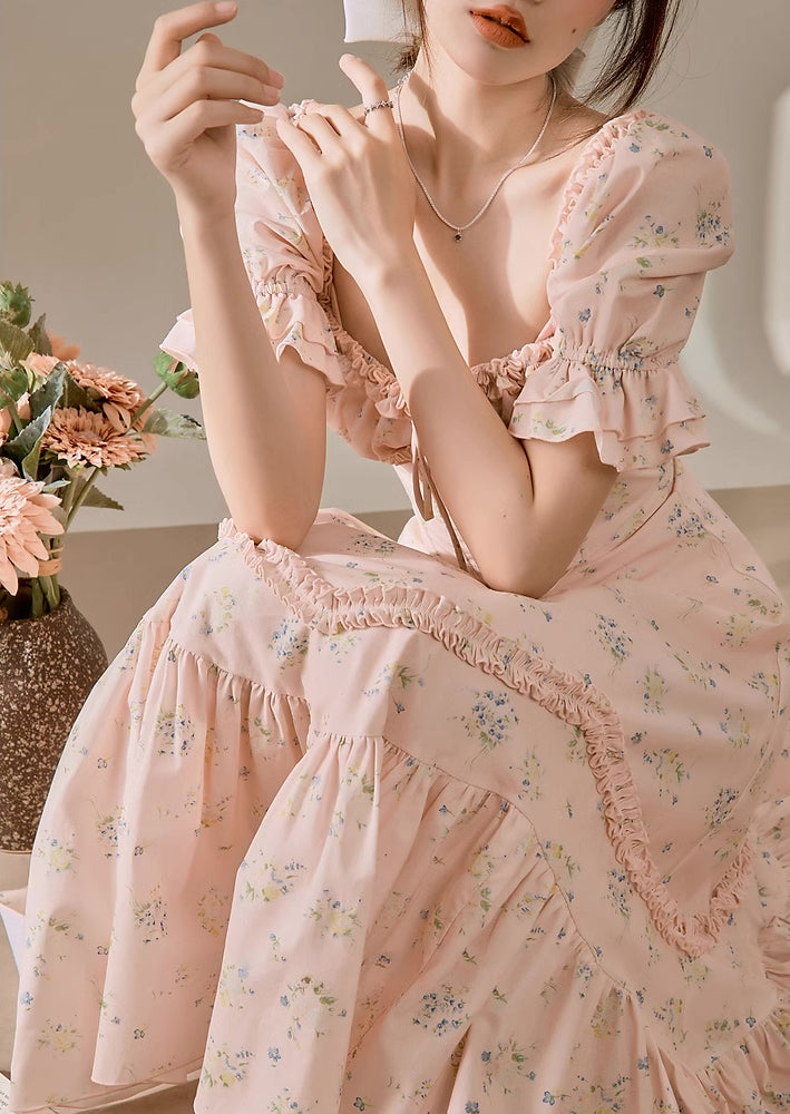 Afternoon Tea Floral Dress (Pink)