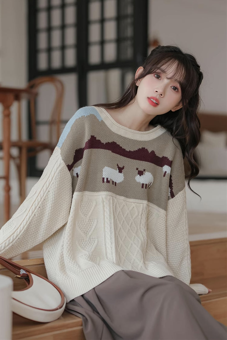 Sheep Country Sweater (Cream)