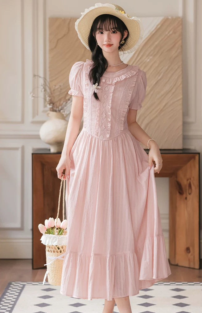 Blossom Tea Midi Dress (Pink)