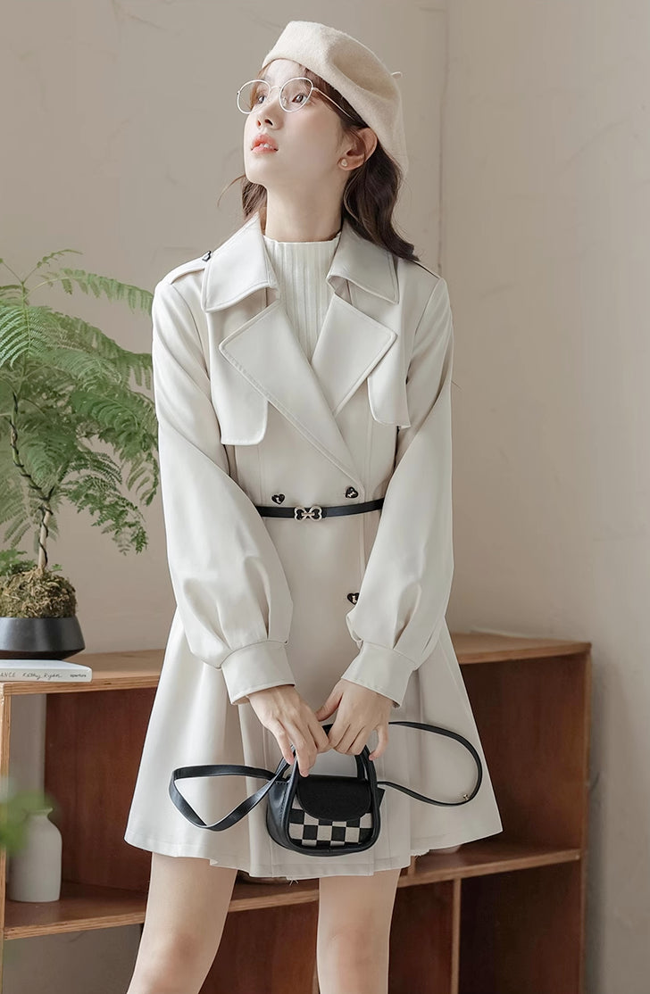 Vanilla Bean Trench Coat (Off-White)