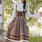 Mocca Plaid Suspender Skirt (Brown)
