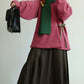 Fruity Fuzz Cross Collar Jacket & Mamianqun Set (2 Colors)