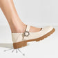 Flower Buckle Mary Jane Shoes (2 Colors)