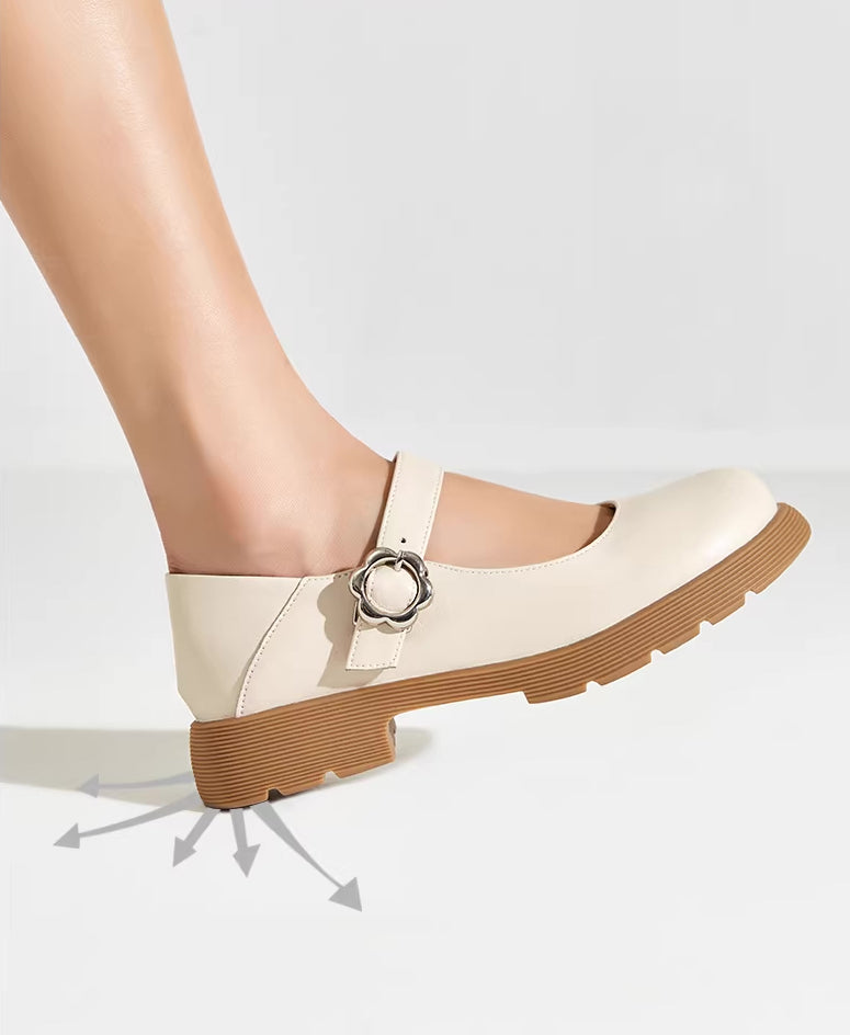Flower Buckle Mary Jane Shoes (2 Colors)