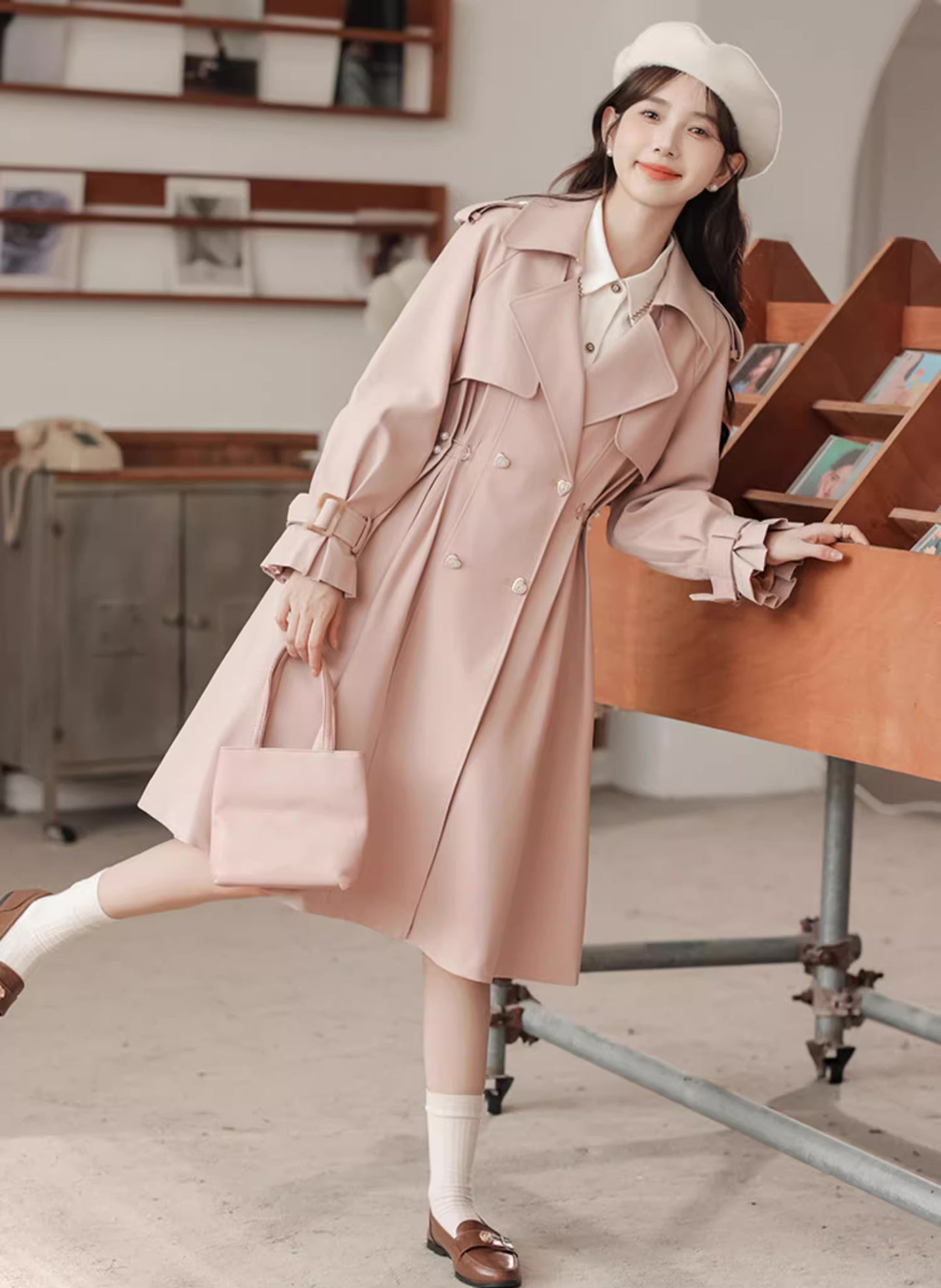 Sweet Heart Trench Coat (Pink)