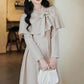 Darling Dearest Midi Dress & Capelet (Light Grey)