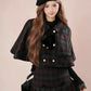 Black Forest Plaid Capelet & Mini Skirt Set (Green/Purple)