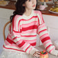 Strawberry Cheesecake Stripe Sweater (Pink/Cream)