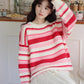 Strawberry Cheesecake Stripe Sweater (Pink/Cream)