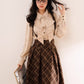 Newsgirl Plaid Suspender Skirt & Blouse Set (2 Colors)