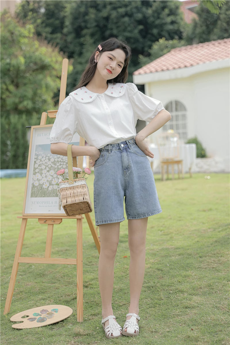 Budding Blossoms Short Sleeve Blouse (2 Colors)