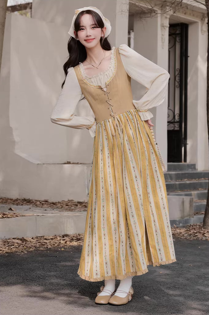 Folklore Faux Two-Piece Corset Dress