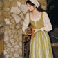 Folklore Faux Two-Piece Corset Dress (Mustard)