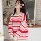 Strawberry Cheesecake Stripe Sweater (Pink/Cream)