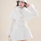 Snow Tweed Capelet Mini Coat Dress (White)