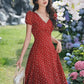 Ditsy Floral Maxi Dress (Red)