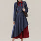 Poison Apple Midi Dress (Blue/Red)