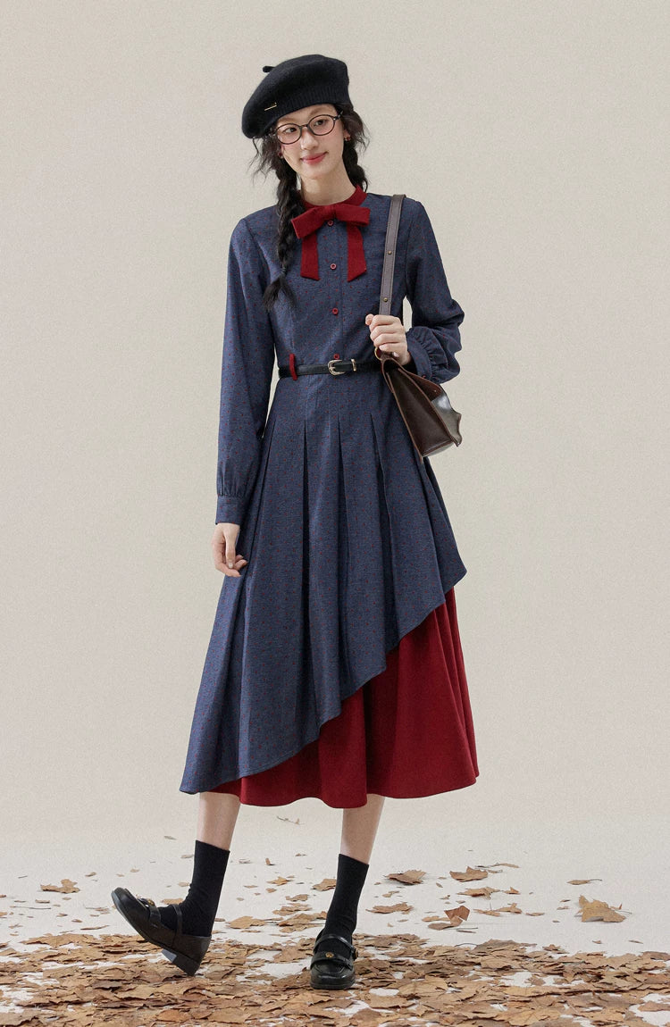 Poison Apple Midi Dress (Blue/Red)