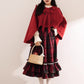 Red Riding Hood Plaid Midi Dress & Capelet (Red)