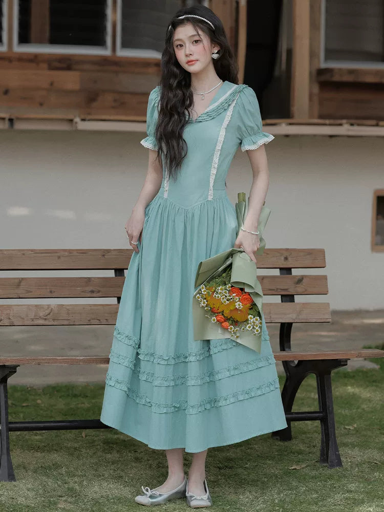 Midsummer Blues Midi Dress (Teal)