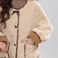 Round Neck Teddy Jacket (Khaki)