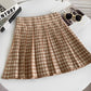 Gingham Knit Pleated Skirt (7 Colors)