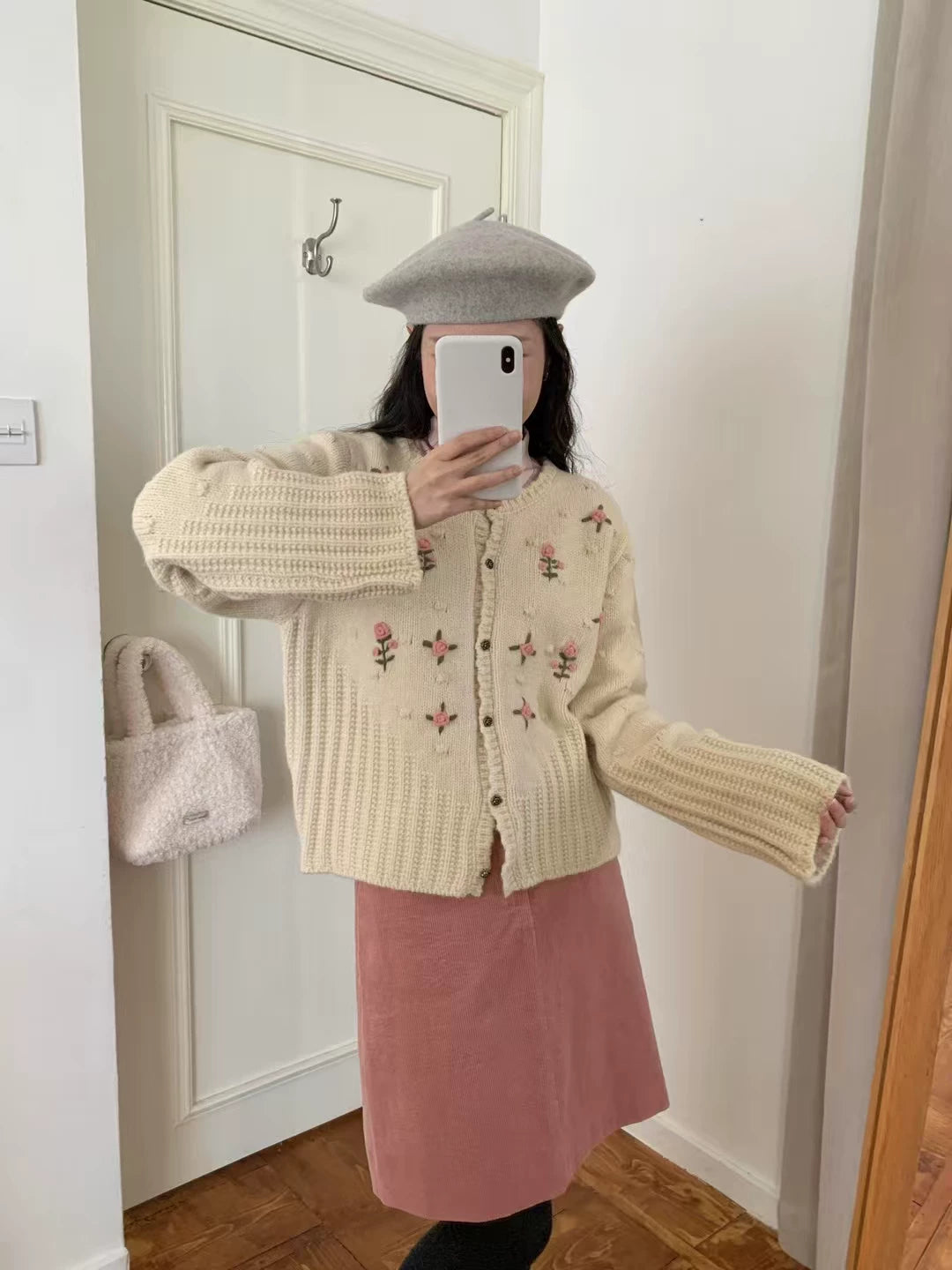 Rose Pom Pom Cardigan (3 Colors)