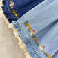 Forest Floor Embroidered Denim Shorts (2 Colors)