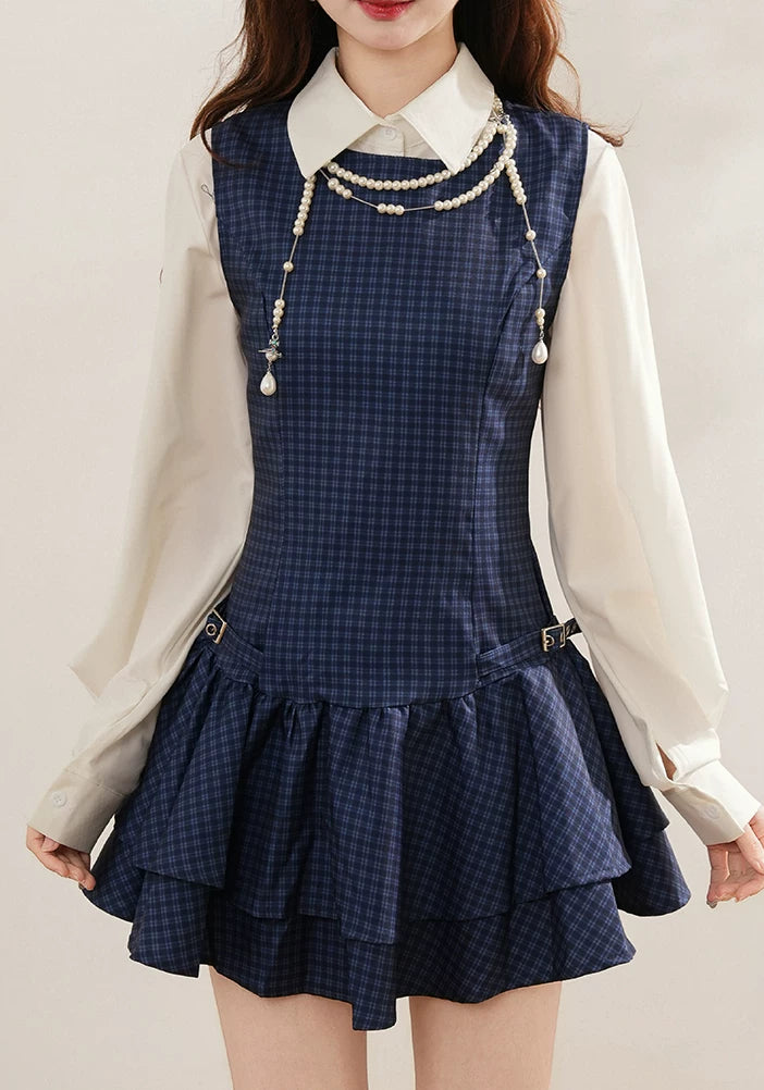 Prep Plaid Mini Dress & Blouse (2 Colors)
