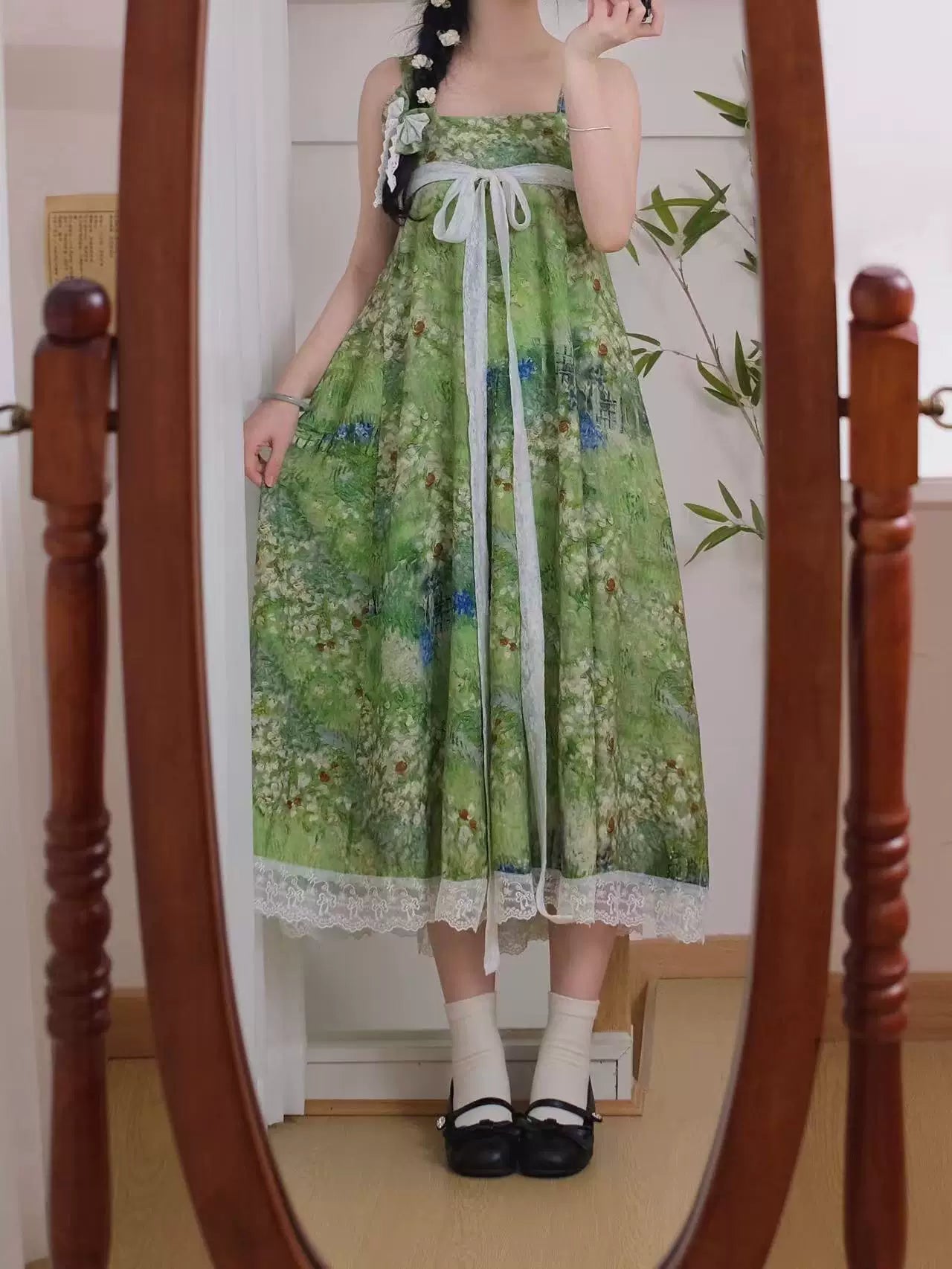Watercolor Garden Qixiong Dress (Green)