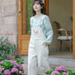 Sun Shining Embroidered Overalls (White)