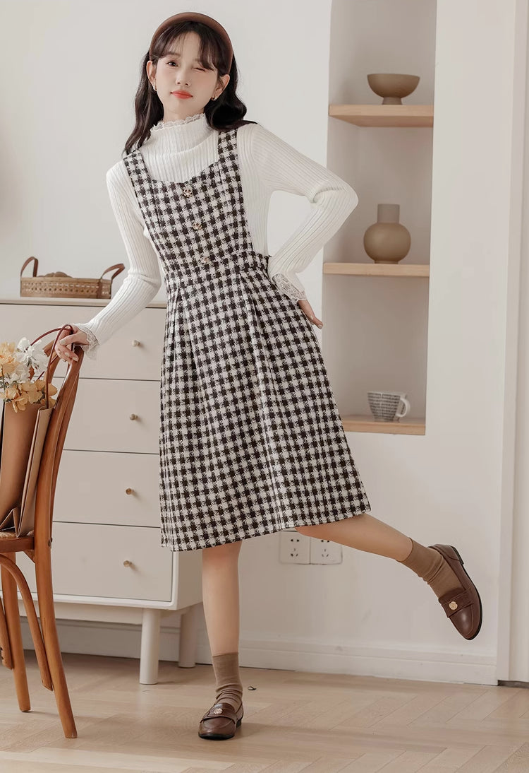 Gingham pinafore outlet skirt