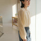 Frilly Collar Blouse (Yellow Beige)