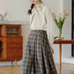 Mint Mocha Plaid Skirt (Brown)