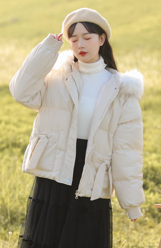 Little Bow Puffer Jacket (5 Colors)