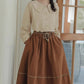 Drawstring Midi Skirt (Brown)