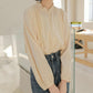 Frilly Collar Blouse (Yellow Beige)