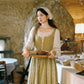 Folklore Faux Two-Piece Corset Dress (Mustard)