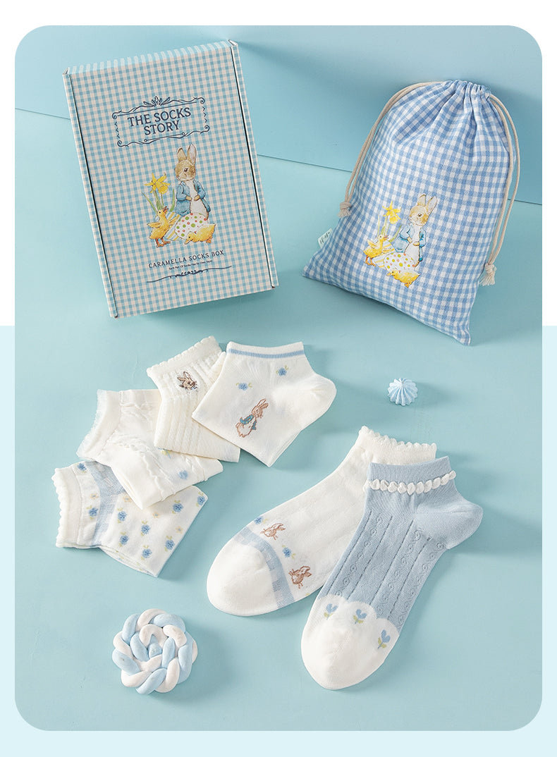 Spring Peter Rabbit Ankle Socks Set (Blue)