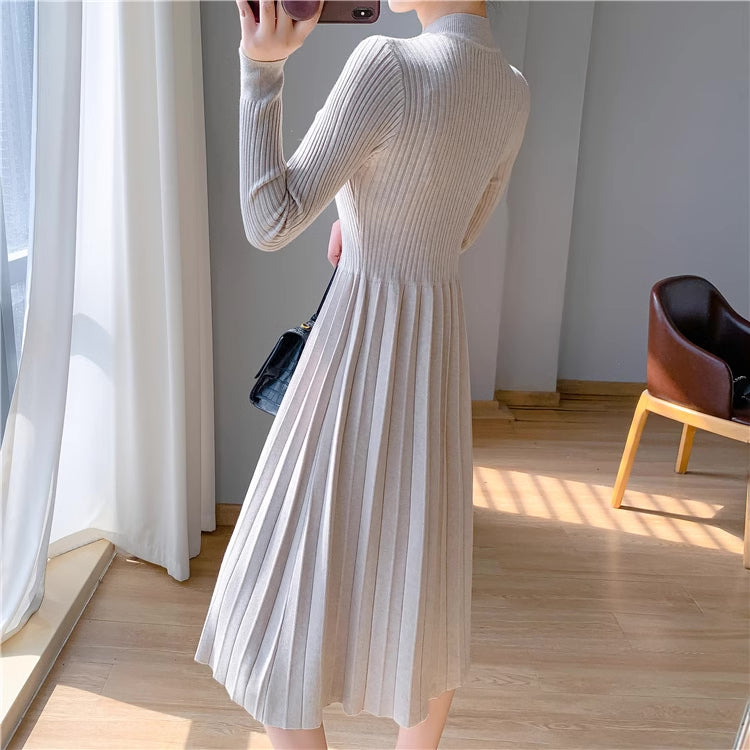 Ribbed Knit Sweater Midi Dress (3 Colors)