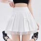 Bow Lace Pleated Mini Skirt (7 Colors)