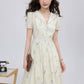 Dried Flowers Midi Shirt Dress (Cream)