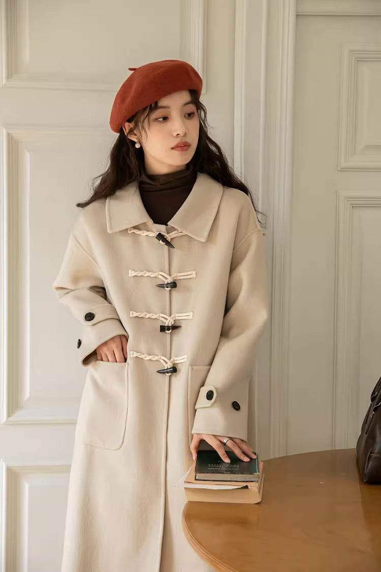 Basic Toggle Button Midi Coat (2 Colors)